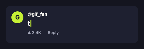 Example comment GIF made with the generator: Dark style, Typing animation